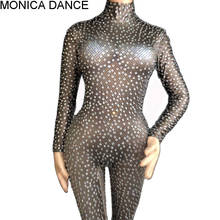 Sparkly Rhinestones Jumpsuit Women Sexy Stage Nightclub Prom Party Birthday Wear Singer Dance Costume Rave Festival Costume 2024 - buy cheap