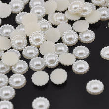 100Pcs 9 mm  Ivory Acrylic Wedding Scrapbooking Card Embellishments Pearl Flower Beads Craft Decorations 2024 - buy cheap