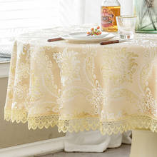 New Round Beauty Europe Lace Tablecloths Table Cloth Mat Cover Jacquard Home Desk Dinner Table Mat Wedding Romantic Dec 2024 - buy cheap
