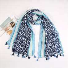 2021 Fashion Leaf Pattern Cotton Voile Tassel Scarf Shawls Wraps Hijabs 6Colors 10pcs/lot 2024 - buy cheap