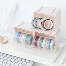 Caja organizadora de cinta Washi japonesa, contenedor de almacenamiento de cinta de escritorio, soporte de herramientas DIY, suministros de papelería de oficina, 1 ud. 2024 - compra barato