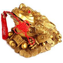 Feng Shui Toad Money LUCKY Fortune Wealth Chinese Golden Frog Toad Coin Home Office Decoration Tabletop Ornaments Lucky Gifts 2024 - buy cheap