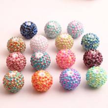 OYKZA-Cuentas gruesas de perlas de imitación de colores para niños, bolas de diamantes de imitación de resina de arcoíris, collar de joyería de 20mm, 100 piezas por lote 2024 - compra barato