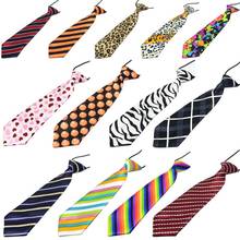 Pre-Tied Elastic Necktie Rainbow Stripes Leopard Apple Print Boys Kids Imitation Silk Ties Stage Performance Party Costume 2024 - buy cheap