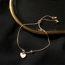 Женский браслет-цепочка в форме сердца, регулируемый размер 2024 - купить недорого