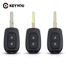 Keyyou carcaça de chave remota para renault kwid sandero logan 1999-2019, chave automática com lâmina e 2 botões 2024 - compre barato