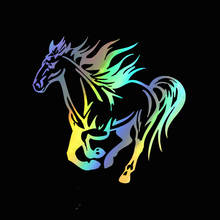 WaveHands 15.2*18.9CM Car Stickers Anime Cartoon Stylish Galloping Horse Vinyl Decal Window Reflective Decoration Motorcycle 2024 - buy cheap