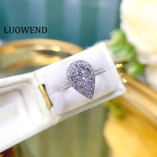 Luokend-anillo de oro blanco de 18K para mujer, sortija de boda, oro de 0,60 CT, diseño de lujo, diamante Natural Real 2024 - compra barato