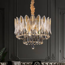 Lustre de cristal k9 de luxo, iluminação pós-moderna, sala de estar, quarto, decoração, lâmpada de suspensão, casa de campo, lustres grandes 2024 - compre barato