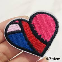 10Pcs Heart-shaped Colorful Embroidery Patches For Clothing DIY Iron On Patches On Clothes Bag Custom Patch Accessories 2024 - buy cheap