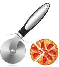 Круглая нож для пиццы, круглая нож из нержавеющей стали для пиццы, нескользящая ручка, гладкий вращающийся кухонный инструмент, кухонные аксессуары 2024 - купить недорого