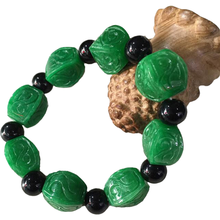 KYSZDL Natural green stone carved bracelet fashion jewelry bracelet gift for men and women 2024 - buy cheap
