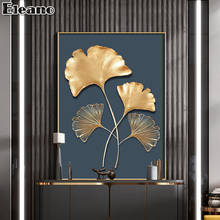 Canvas Painting Wall Art Gold Leaves Flower Poster and Prints Bedside Luxury Aesthetic Room Decor Nordic HD Modern Art Painting 2024 - buy cheap