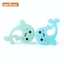 Keep&grow Dolphin Silicone Teether Latex Free Baby Teething Toy Baby Gift Food Grade Silicone Teether Bead necklace Accessories 2024 - buy cheap