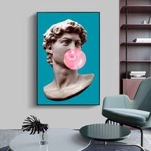 Canvas Painting David with Balloon Poster Print Funny Art Sculpture of David Wall Art Picture for Living Room Home Decor Cuadros 2024 - buy cheap