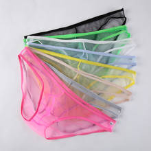 7Pcs/Lot  Mens Sexy Underwear Briefs Men Ultra thin Transparent Comfortable Panties Low Rise Mesh U Pouch Male Mini Underpants 2024 - buy cheap