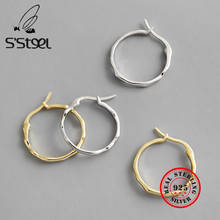 S'STEEL Concise Irregular Hoop Earrings For Women Gold Silver Earings Plata De Ley 925 Pendientes Mujer Moda 2021 Aretes Jewelry 2024 - buy cheap