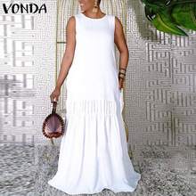 Women Summer Long Maxi Dresses Casual O Neck Sleeveless Bohemian Dress 2021 VONDA Casual Vestido Beach Summer Sundress  2024 - buy cheap