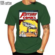 Футболка с принтом будущего из комиксов, Мужская футболка с принтом «Назад в будущее 2», топы Марти DMC Delorean, черная футболка из 100% хлопка, забавная одежда 2024 - купить недорого