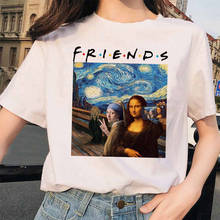 Mona lisa t camisa hip hop 90s casual amigos roupas de manga curta streetwear harajuku estilo feminino topo camisetas engraçadas feminino 2024 - compre barato