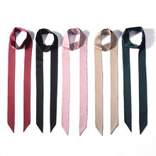 Korean solid color long silk scarf female summer satin Multifunction Headband Tied bag floating neck scarf ribbon belt M14 2024 - buy cheap