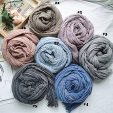 2020 Women Solid Color Hollow Out Cotton Frayed Scarf Crinkle Scarf 7Colors 10pcs/lot 2024 - buy cheap