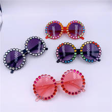 Fashion Kids Round Sunglasses Bling Rhinestone Frame UV400 Protection Sunglasses for Girls Boys 2024 - buy cheap