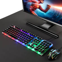 Juegos de teclado y ratón para juegos, con cable, LED luminoso, para PC y portátil 2024 - compra barato