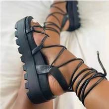 Women Sandal Summer Wedge Platform Roman Woman Height Increasing Comfort Shoes Female Ankle Wrap 2021 Ladies Casual Footwear 2024 - buy cheap