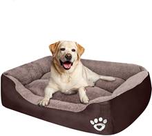 Теплая кровать для домашних животных, мягкая моющаяся кровать для маленьких, средних и больших собак, водонепроницаемый домик для кошек и щенков 2024 - купить недорого