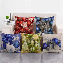 Fundas de almohada de lino/algodón, 45cm x 45cm, Feliz Navidad, Año Nuevo, decoración para el hogar 2024 - compra barato