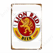Os sinais vermelhos do metal da cerveja do leão personalizam cartazes do sinal da lata do cartaz do cinema da sala de visitas 2024 - compre barato