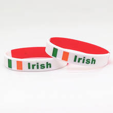 1pc bandeira irlandesa pulseiras motivacional silicone esportes pulseira de pulso masculino pulseira de borracha pulseira de amizade presente 2024 - compre barato