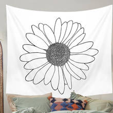 Tapiz Simple de estilo INS para colgar en la pared, Alfombra de pared con diseño Floral, brujería, Hippie, blanca, decoración Bohemia para el hogar, Tapisserie 2024 - compra barato