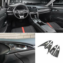 For Honda Civic 10Th 2016 2017 2018 2019 2020 2021 4pcs ABS Carbon Fiber Auto Interior Door Handle Cover Trim 2024 - buy cheap