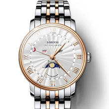 Lobinni relógio masculino com monofásico, relógio de pulso de marca de luxo quartzo à prova d'água com vestido de safira para homens 2024 - compre barato