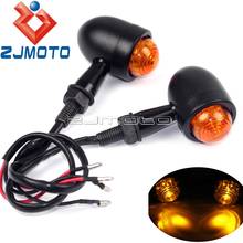 Old School-intermitentes LED para motocicleta, indicadores de luz ámbar de aluminio, color negro mate, para Harley, Honda, Yamaha, Suzuki, personalizados 2024 - compra barato