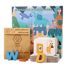 Cartoon Animals Wooden Puzzle Alphabet Paired Card Cognition Early Education Assembling Toys Gifts for Kids Children 2024 - buy cheap