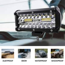 Barra de luz LED de trabajo de 7 pulgadas, 120w, 12000lm, haz combinado de luces de conducción de coche para camión todoterreno 4WD 4x4 UAZ, rampa de motocicleta 12V 24V 2024 - compra barato