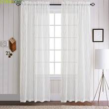 American Curtain Stripe Wave White Tulle Pastoral Style Bedroom Half-window Balcony Processing Customization screening 2024 - buy cheap