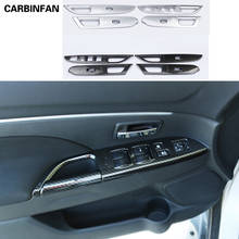 Para Mitsubishi ASX 2013 2014 2015 4 pçs/set Car Styling ABS Braço Guarnição Maçaneta Da Porta Interior Guarnição da Tampa Do Caso de carbono Adesivo C743 2024 - compre barato