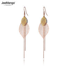 JeeMango Original Design Stainless Steel 3Pcs Tree Leaves Tassel Earrings Trendy Bohemia Chain Dangle Earrings For Women JE19275 2024 - buy cheap