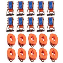 6m 5000kg 5 ton Claw Hook Cargo Ratchet Lashing Tie Down Restraint Straps Discovery Ratchet Strap J Hook lashing strap 10 Sets 2024 - buy cheap