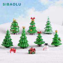 New Christmas Green Tree miniature figurine 3D Resin Model landscape dollhouse home fairy garden decoration accessories modern 2024 - buy cheap