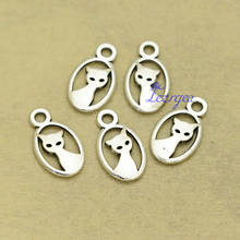 50pcs/lot--16x9mm, Antique silver plated cat charms,DIY supplies,Jewelry accessories 2024 - buy cheap