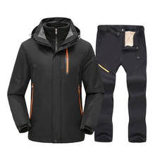 Traje de esquí para hombre, ropa de invierno cálida a prueba de viento, impermeable, para deportes al aire libre, chaquetas de nieve, pantalones, equipo de esquí, chaqueta de Snowboard de marca 2024 - compra barato