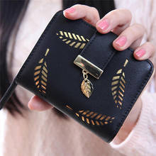 Hollow Wallets Leather Small Wallet Fashion Women Short Coin Zipper Purse Card Holder Wallets 2024 - buy cheap