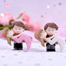 2pcs Mini Figures Lovers Miniatures Garden Fairy Figurine Dollhouse Decoration Resin Ornaments Home Decor Christmas Gift 2024 - buy cheap