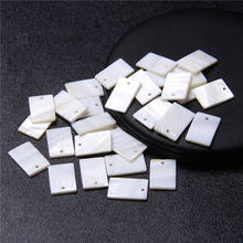 White Natural Mother of Pearl Shell Charms Flat Square Rectangle Shell Pendant Beads for Jewelry making DIY Necklace Accessories 2024 - buy cheap