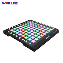 WORLDE ORCA PAD64-A Портативный USB MIDI барабан Pad контроллер 64 RGB с подсветкой 24 кнопки с дополнительным встроенным звуковым модулем 2024 - купить недорого